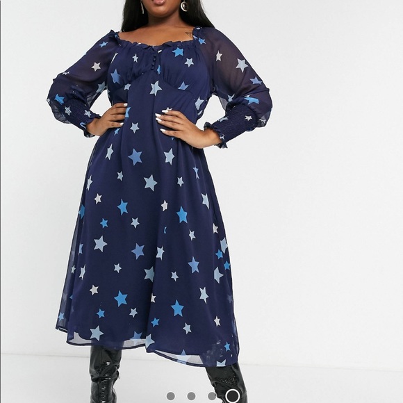 ASOS Curve Dresses & Skirts - ASOS Curve Neon Rose Midi Star Dress 24